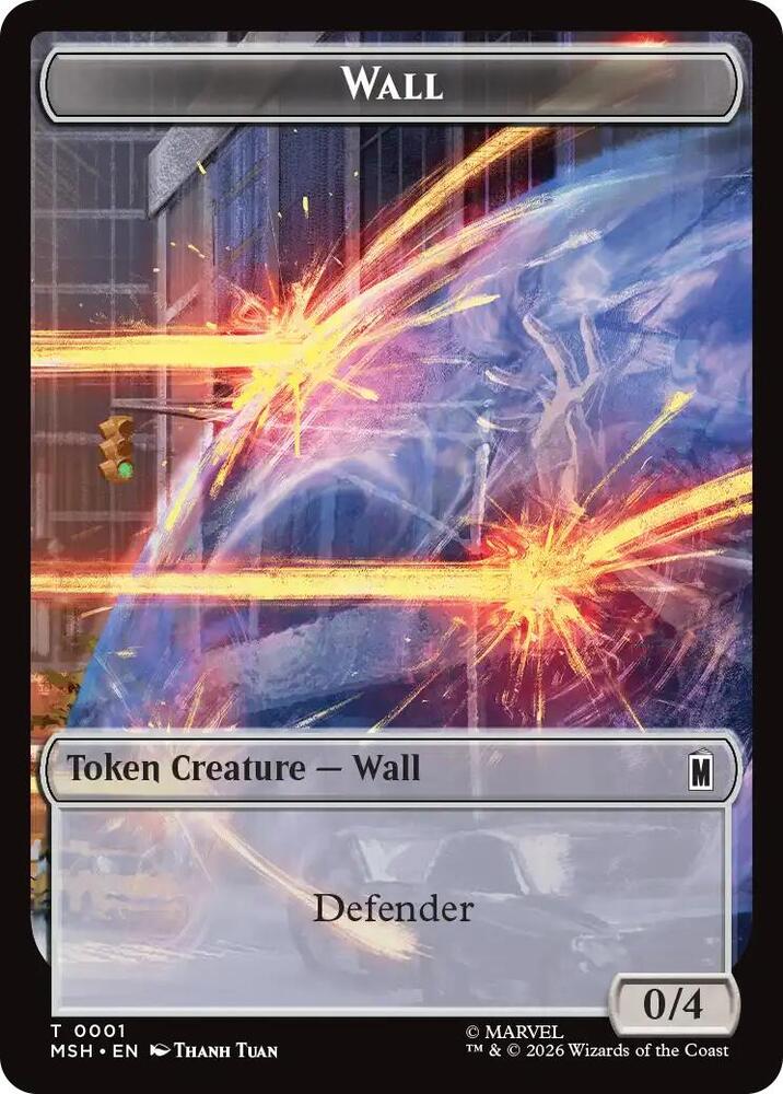 Wall Moloid Double Sided Token 1 // 13 (Marvel Super Heroes)  - Foil | Good Games Adelaide SA
