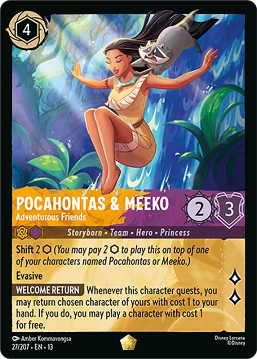 Pocahontas and Meeko, Adventurous Friends 27/207 (Attack of the Vine!)  - Cold Foil | Good Games Adelaide SA