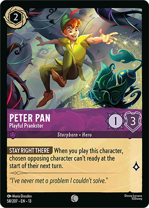 Peter Pan, Playful Prankster 58/207 (Attack of the Vine!)  - Cold Foil | Good Games Adelaide SA