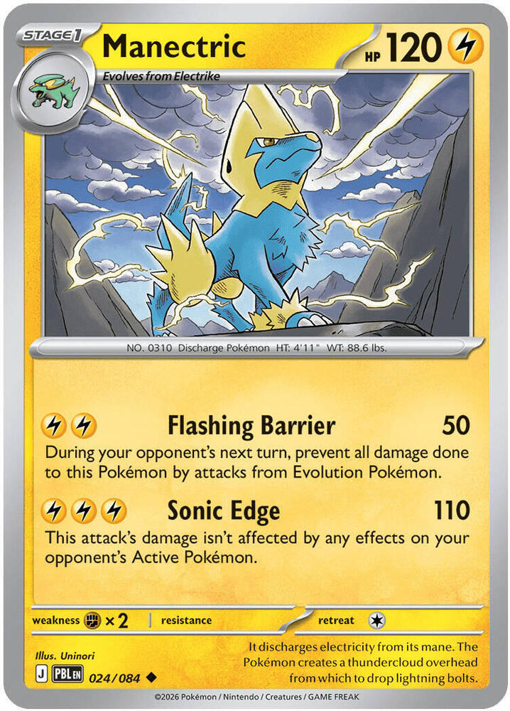 Manectric 024/084 (ME05: Pitch Black)  - Reverse Holofoil | Good Games Adelaide SA