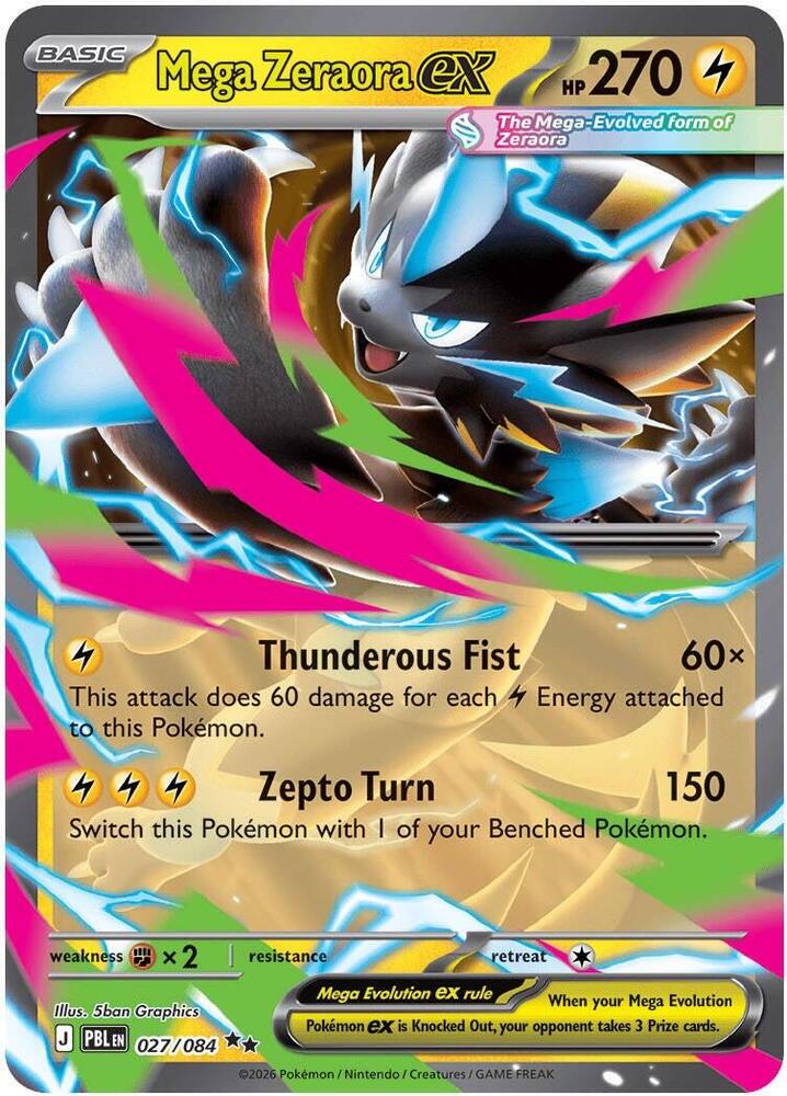 Mega Zeraora ex 027/084 (ME05: Pitch Black)  - Holofoil | Good Games Adelaide SA