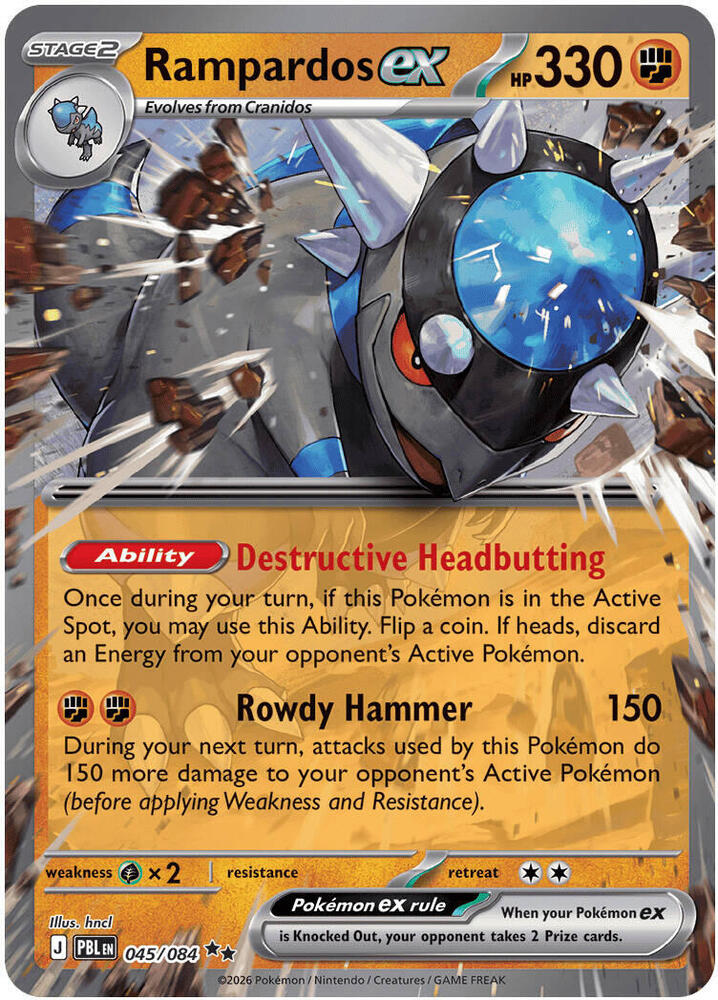 Rampardos ex 045/084 (ME05: Pitch Black)  - Holofoil | Good Games Adelaide SA
