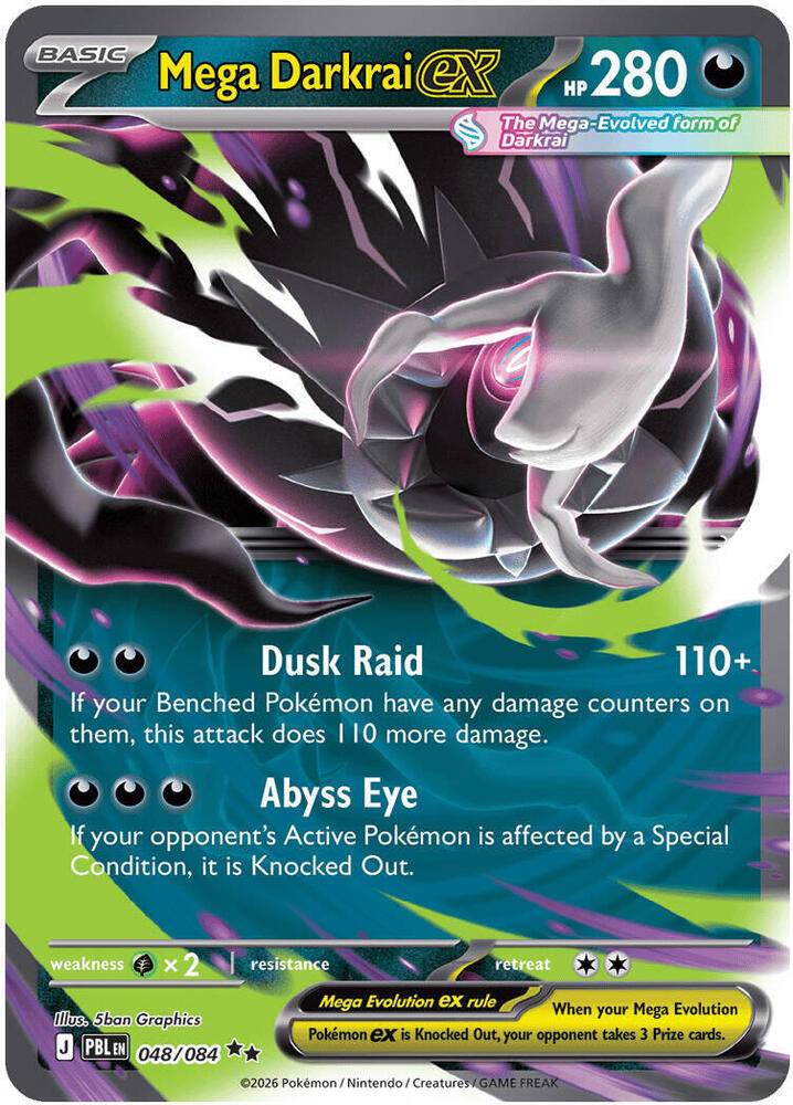 Mega Darkrai ex 048/084 (ME05: Pitch Black)  - Holofoil | Good Games Adelaide SA