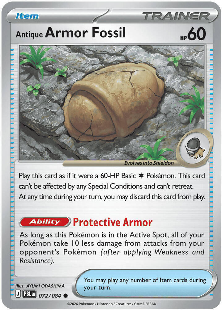 Antique Armor Fossil 072/084 (ME05: Pitch Black)  - Reverse Holofoil | Good Games Adelaide SA