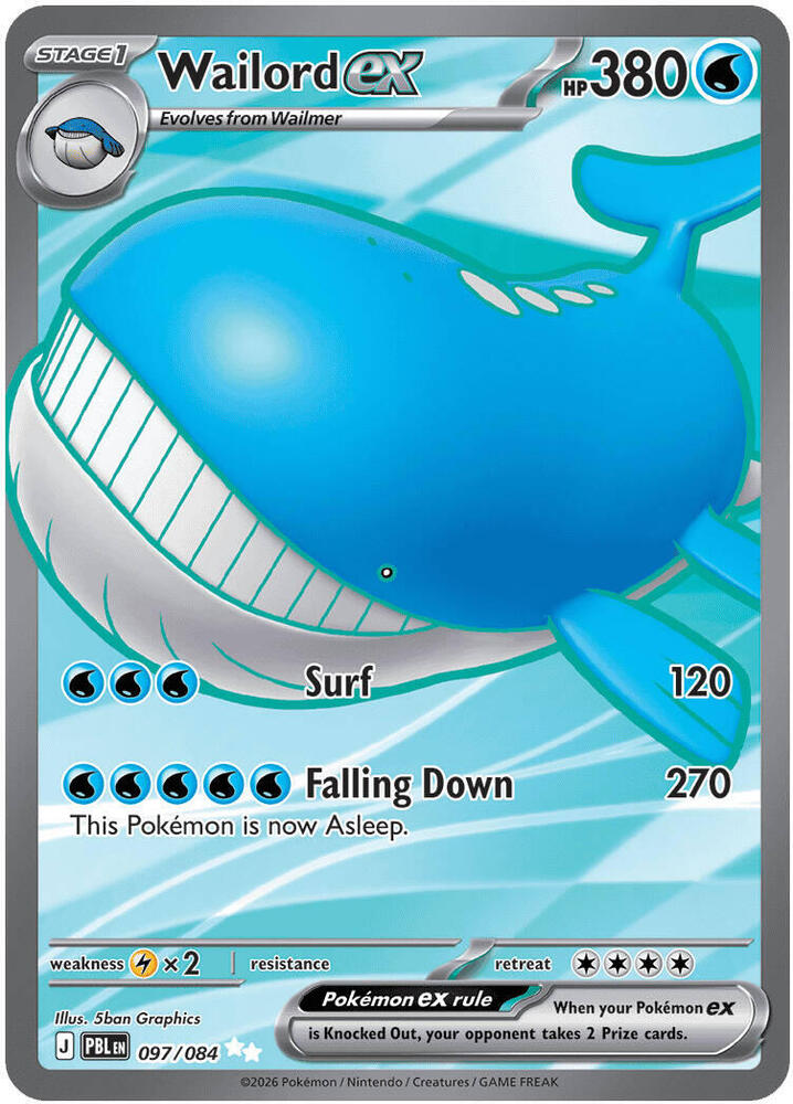 Wailord ex 097/084 (ME05: Pitch Black)  - Holofoil | Good Games Adelaide SA