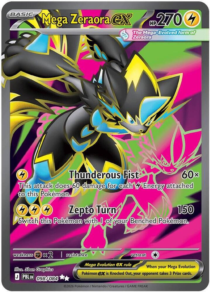 Mega Zeraora ex 098/084 (ME05: Pitch Black)  - Holofoil | Good Games Adelaide SA