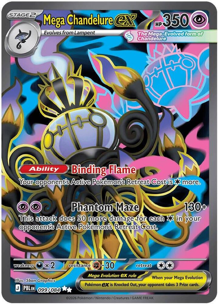 Mega Chandelure ex 099/084 (ME05: Pitch Black)  - Holofoil | Good Games Adelaide SA
