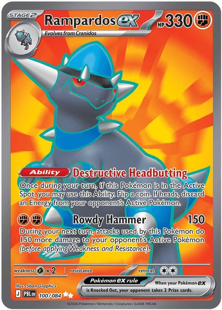 Rampardos ex 100/084 (ME05: Pitch Black)  - Holofoil | Good Games Adelaide SA