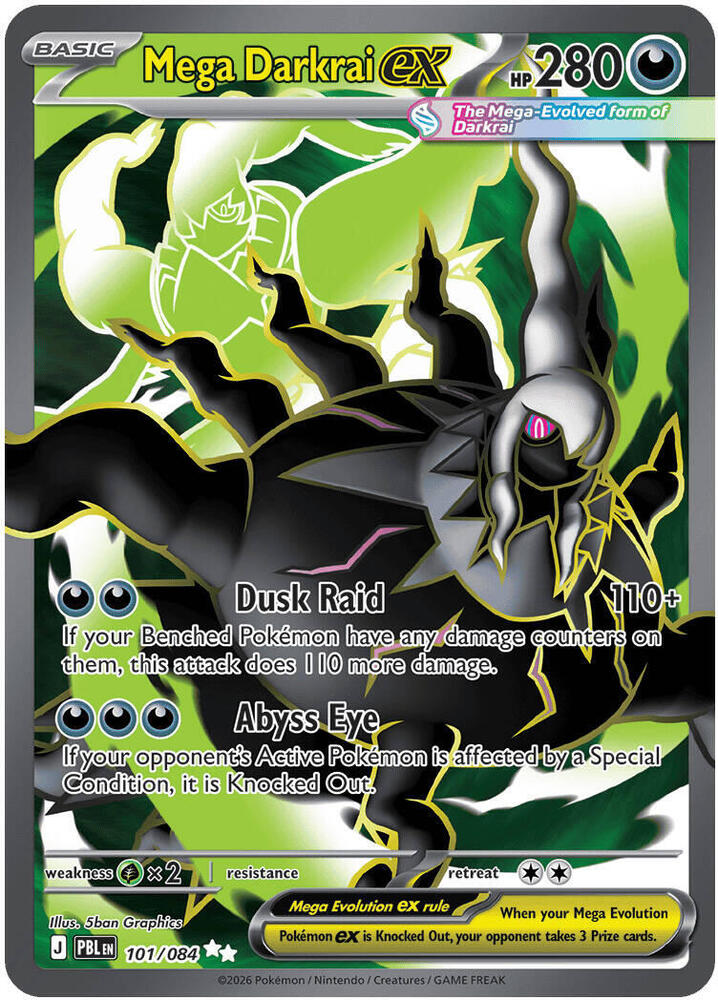 Mega Darkrai ex 101/084 (ME05: Pitch Black)  - Holofoil | Good Games Adelaide SA