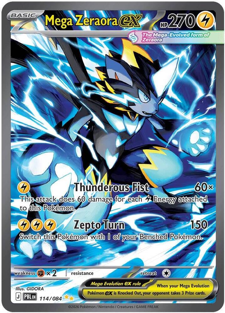 Mega Zeraora ex 114/084 (ME05: Pitch Black)  - Holofoil | Good Games Adelaide SA