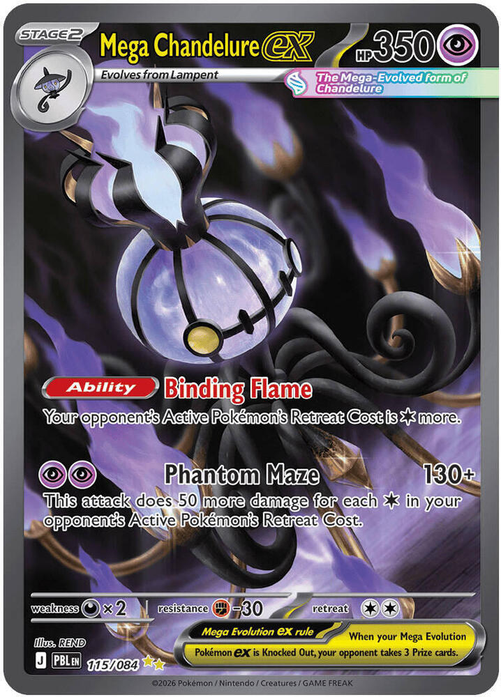 Mega Chandelure ex 115/084 (ME05: Pitch Black)  - Holofoil | Good Games Adelaide SA