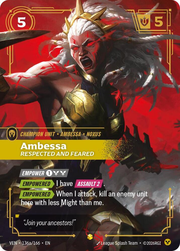 Ambessa - Respected and Feared 136a/166 (Vendetta)  - Foil | Good Games Adelaide SA