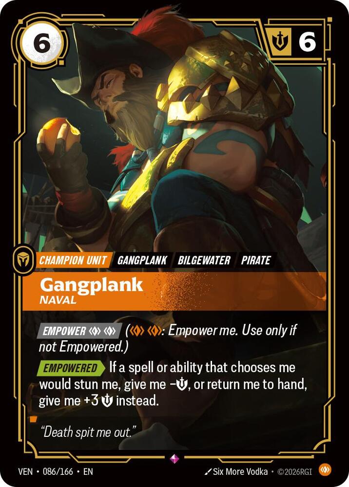 Gangplank - Naval 086/166 (Vendetta)  - Foil | Good Games Adelaide SA
