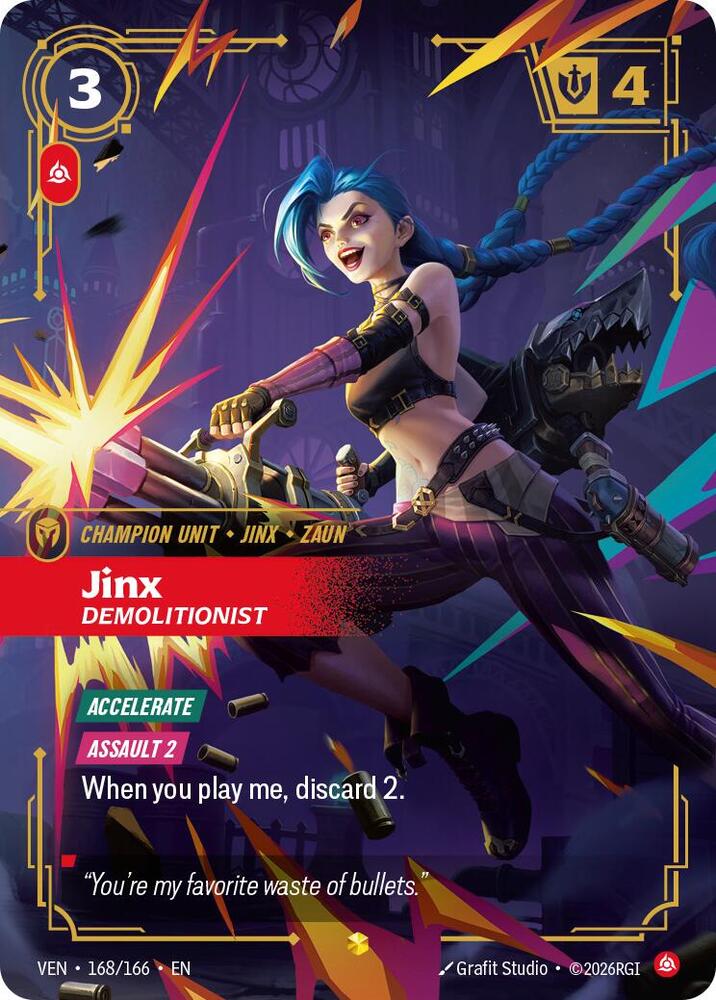 Jinx - Demolitionist 168/166 (Vendetta)  - Foil | Good Games Adelaide SA