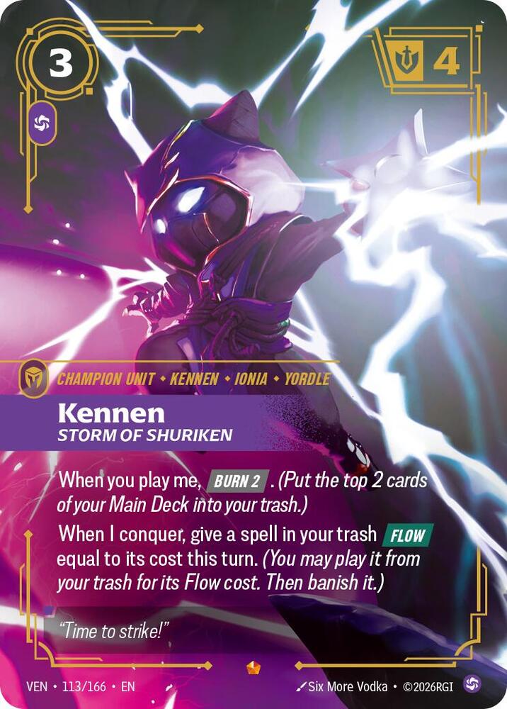 Kennen - Storm of Shuriken 113/166 (Vendetta)  - Foil | Good Games Adelaide SA