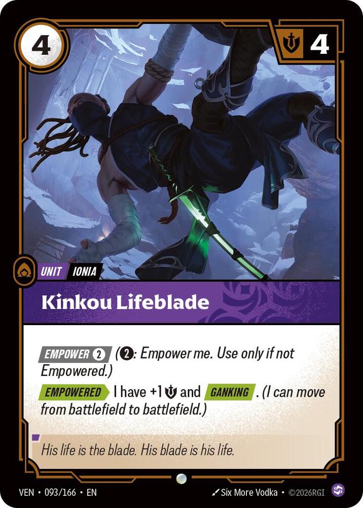 Kinkou Lifeblade (Dupe) 093/166 (Vendetta)  - Foil | Good Games Adelaide SA