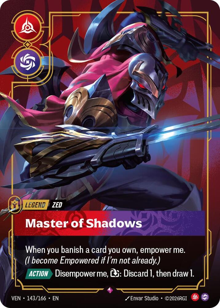 Zed - Master of Shadows 143/166 (Vendetta)  - Foil | Good Games Adelaide SA