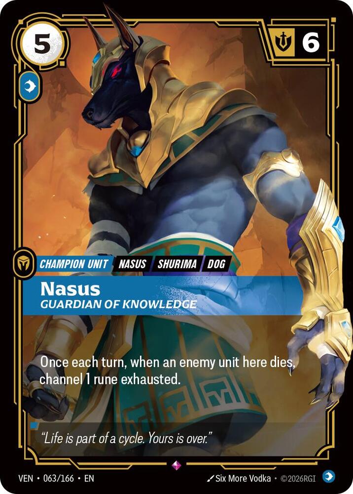 Nasus - Guardian of Knowledge 063/166 (Vendetta)  - Foil | Good Games Adelaide SA