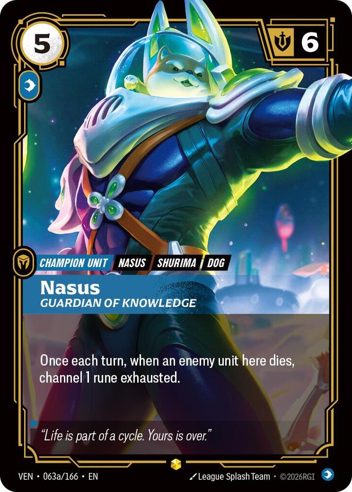Nasus - Guardian of Knowledge 063a/166 (Vendetta)  - Foil | Good Games Adelaide SA