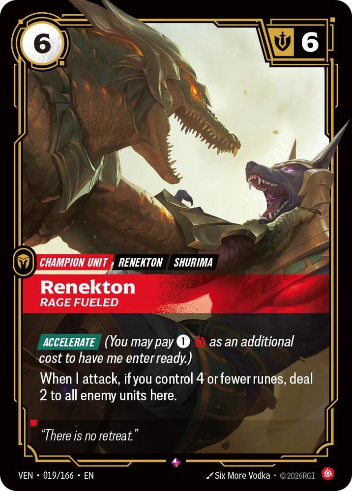 Renekton - Rage Fueled 019/166 (Vendetta)  - Foil | Good Games Adelaide SA