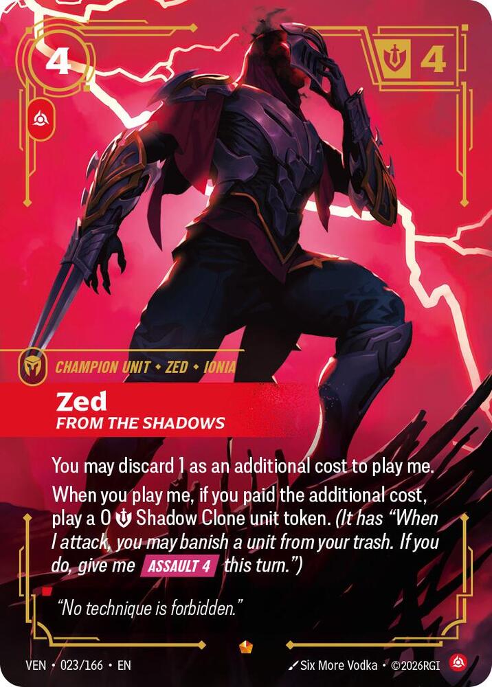 Zed - From the Shadows 023/166 (Vendetta)  - Foil | Good Games Adelaide SA