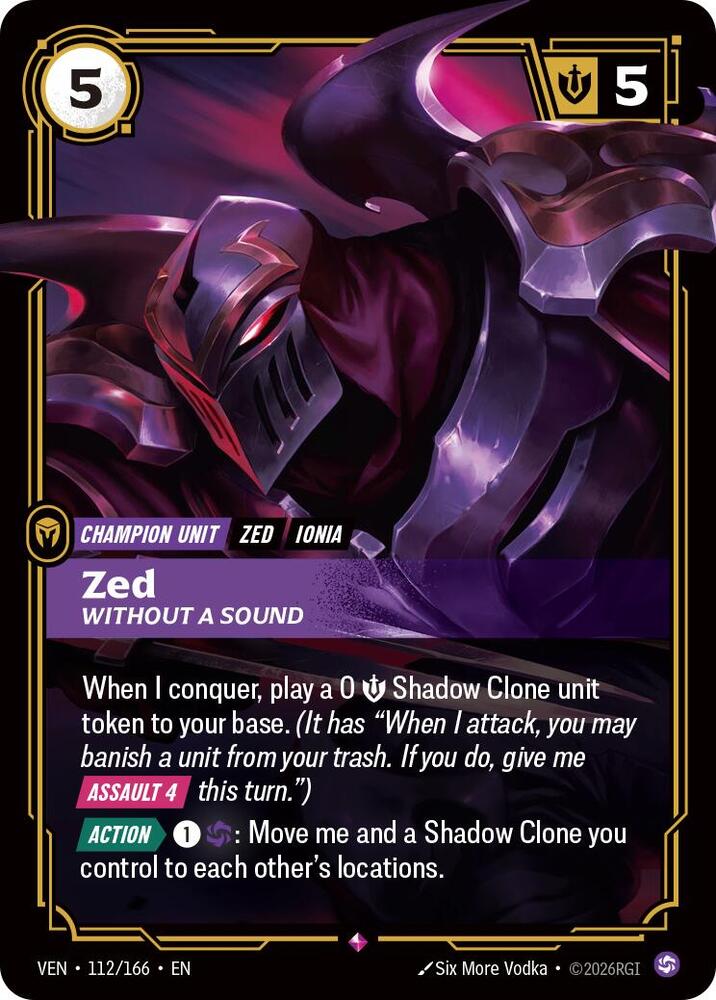Zed - Without a Sound 112/166 (Vendetta)  - Foil | Good Games Adelaide SA