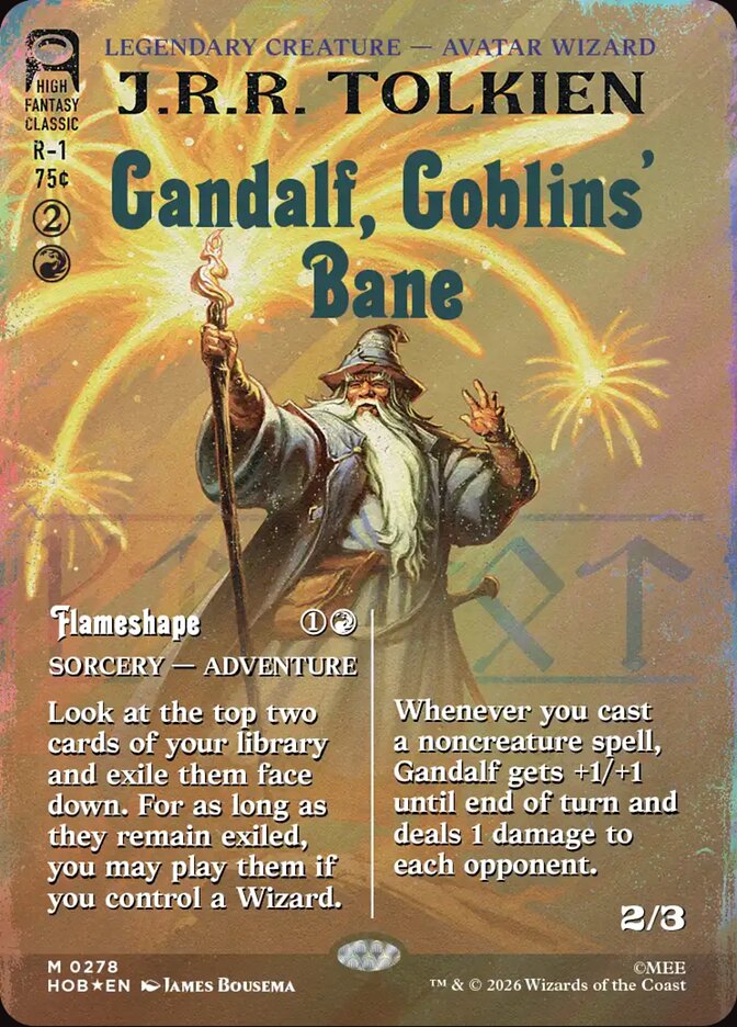 Gandalf, Goblins' Bane // Flameshape 278 (The Hobbit)  - Borderless Surge Foil | Good Games Adelaide SA
