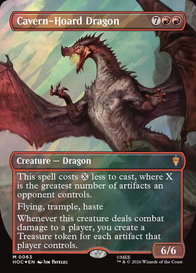 Cavern-Hoard Dragon 63 (The Hobbit: Eternal-Legal)  - Borderless Surge Foil | Good Games Adelaide SA