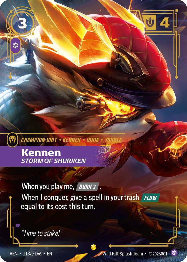 Kennen - Storm of Shuriken 113a/166 (Vendetta)  - Foil | Good Games Adelaide SA