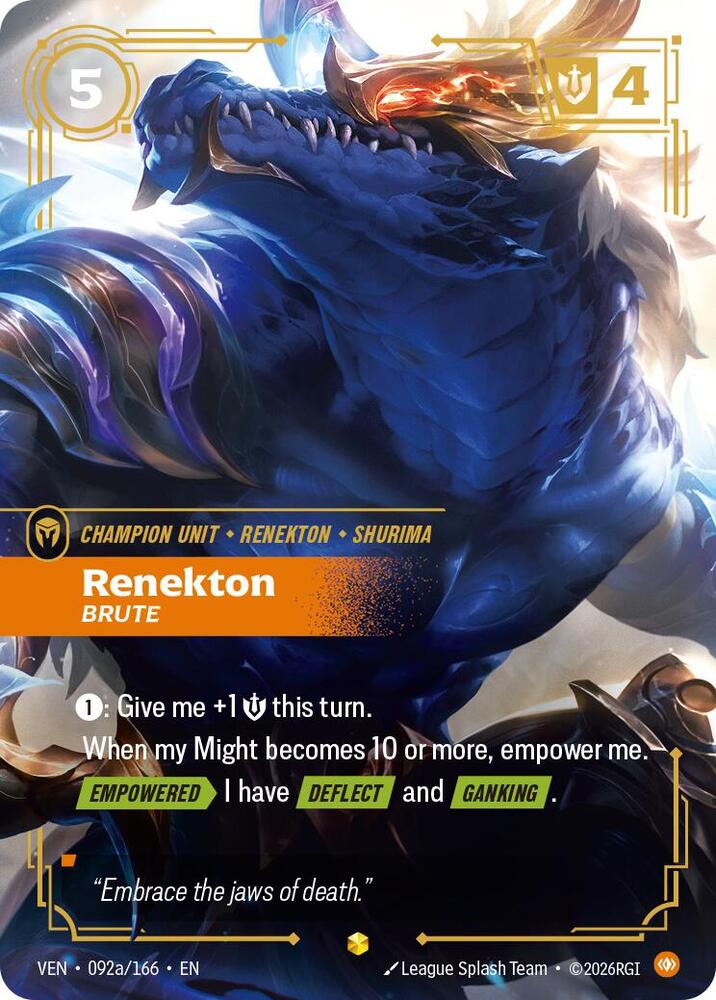 Renekton - Brute 092a/166 (Vendetta)  - Foil | Good Games Adelaide SA