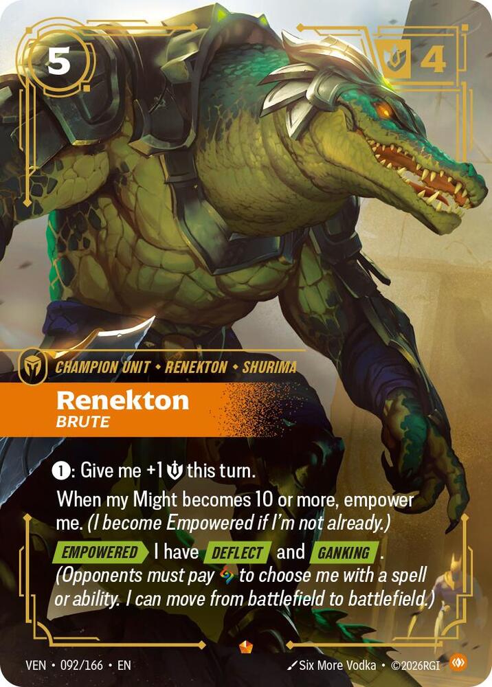 Renekton - Brute 092/166 (Vendetta)  - Foil | Good Games Adelaide SA