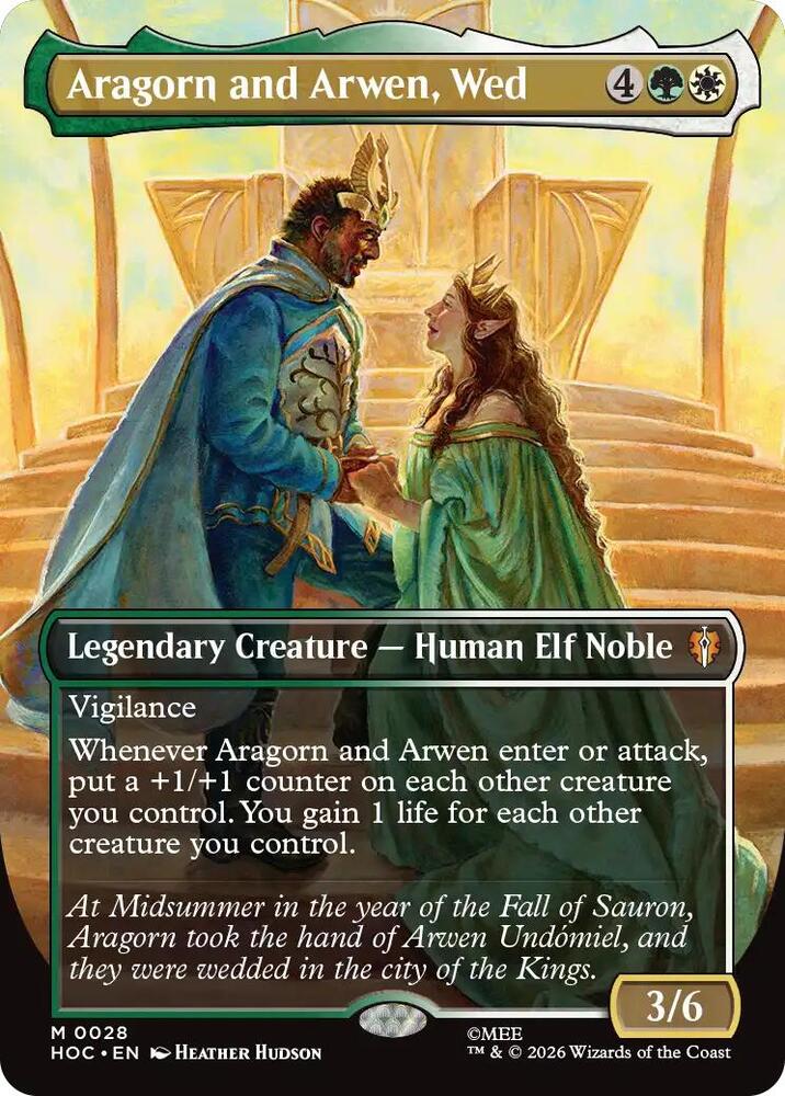 Aragorn and Arwen, Wed 28 (The Hobbit: Eternal-Legal)  - Borderless Foil | Good Games Adelaide SA
