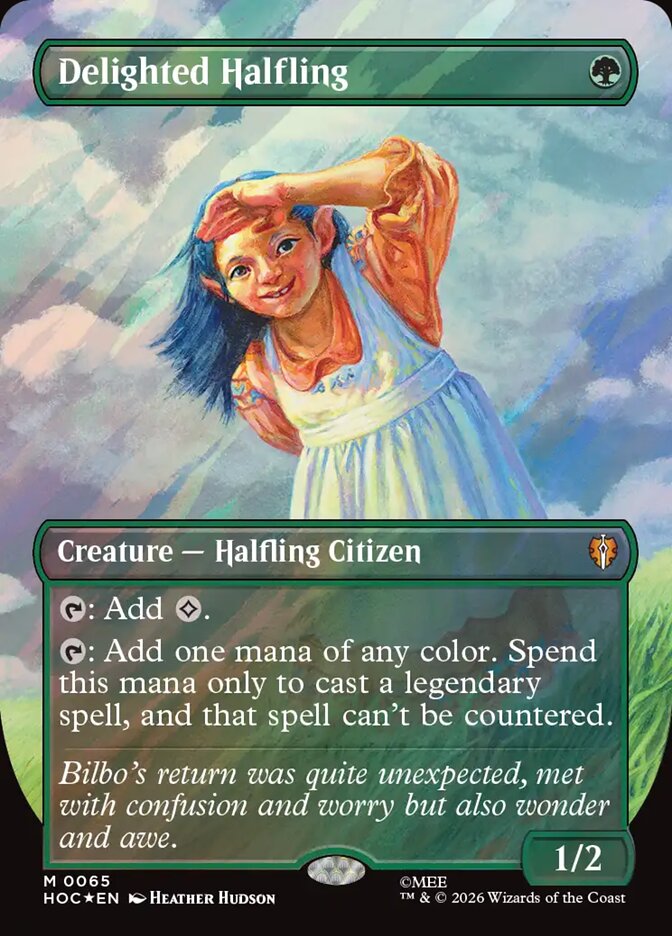 Delighted Halfling 65 (The Hobbit: Eternal-Legal)  - Borderless Surge Foil | Good Games Adelaide SA