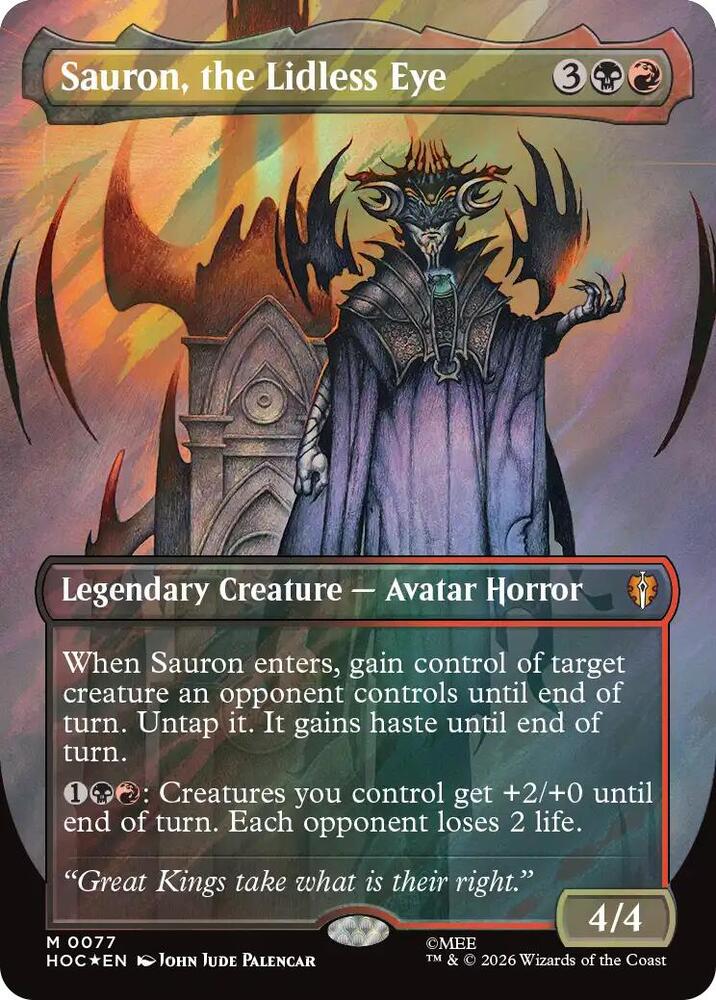Sauron, the Lidless Eye 77 (The Hobbit: Eternal-Legal)  - Borderless Surge Foil | Good Games Adelaide SA