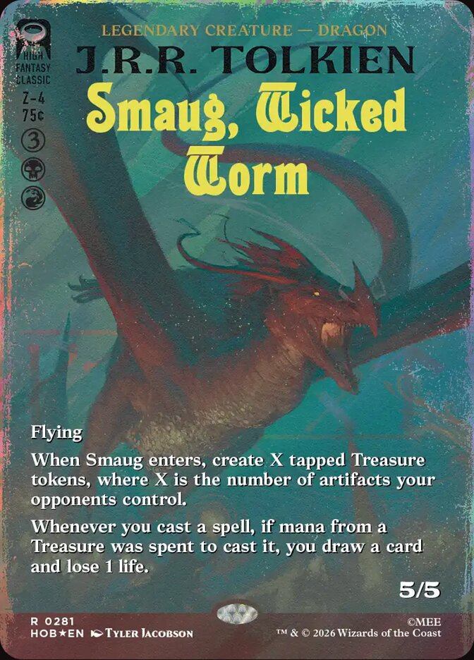 Smaug, Wicked Worm 281 (The Hobbit)  - Borderless Surge Foil | Good Games Adelaide SA