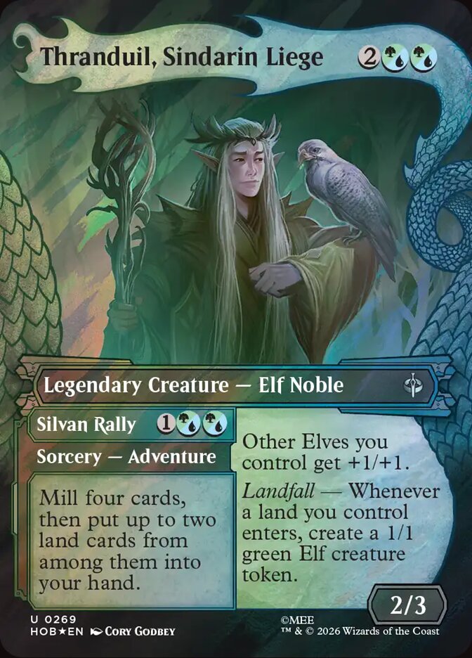 Thranduil, Sindarin Liege // Silvan Rally 269 (The Hobbit)  - Showcase Surge Foil | Good Games Adelaide SA