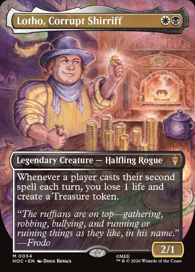 Lotho, Corrupt Shirriff 34 (The Hobbit: Eternal-Legal)  - Borderless Foil | Good Games Adelaide SA