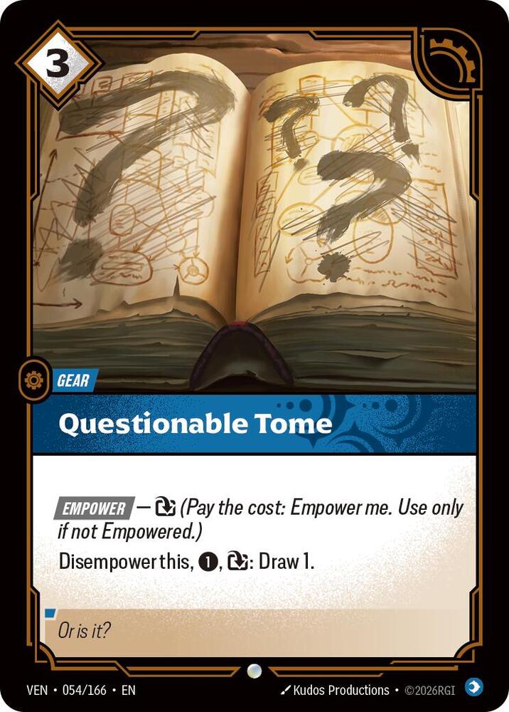 Questionable Tome 054/166 (Vendetta)  - Foil | Good Games Adelaide SA