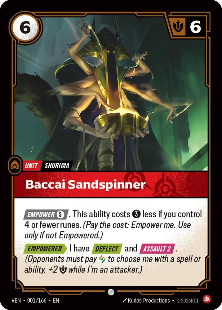 Baccai Sandspinner 001/166 (Vendetta)  - Foil | Good Games Adelaide SA