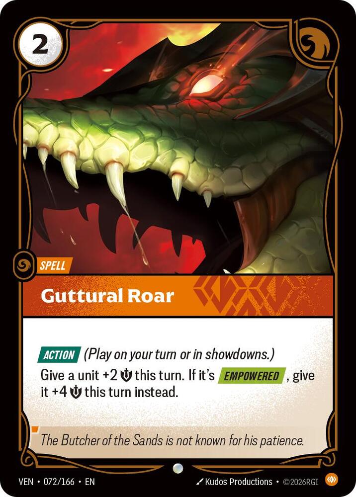 Guttural Roar 072/166 (Vendetta)  - Foil | Good Games Adelaide SA