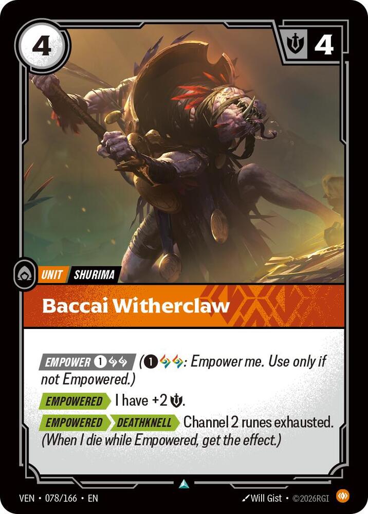 Baccai Witherclaw 078/166 (Vendetta)  - Foil | Good Games Adelaide SA
