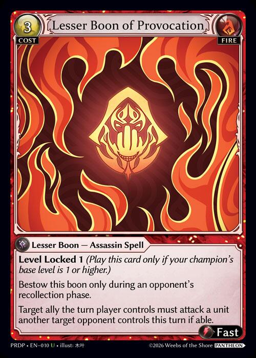 Lesser Boon of Provocation 010 (.asphodel/paradise: Pantheon)  | Good Games Adelaide SA