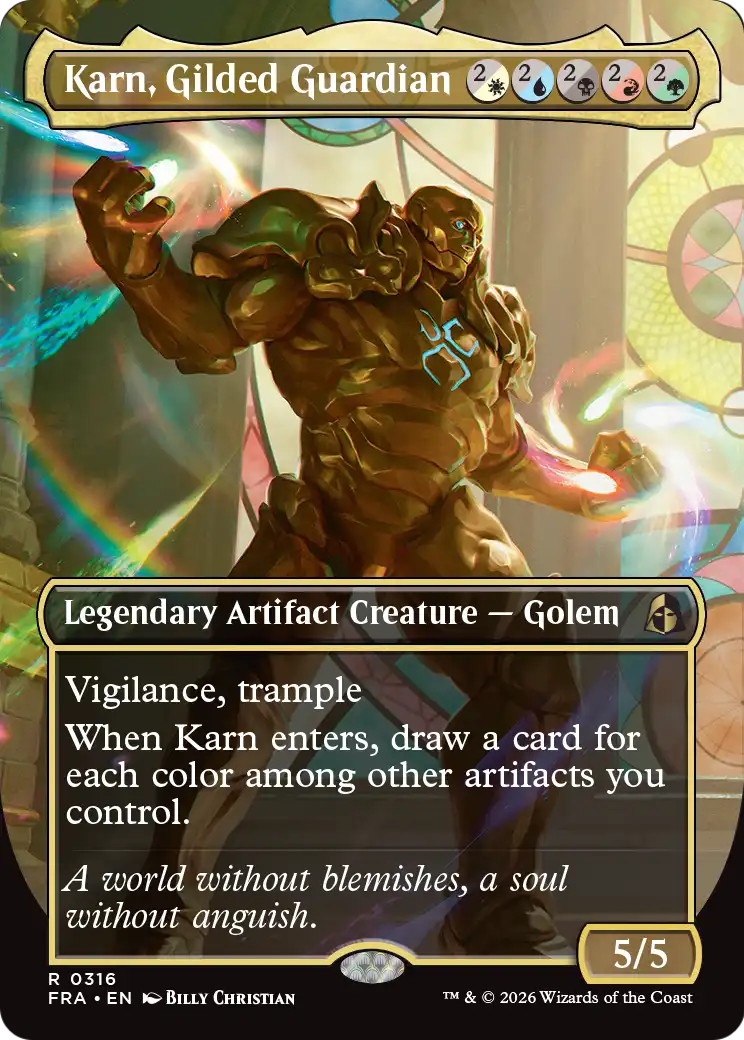 Karn, Gilded Guardian 316 (Reality Fracture)  - Borderless | Good Games Adelaide SA