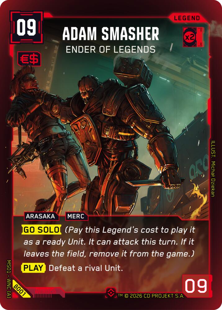 Adam Smasher - Ender of Legends Epic B001 (Welcome to Night City - Beta)  - Foil | Good Games Adelaide SA