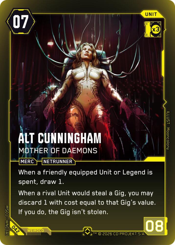 Alt Cunningham Mother of Daemons Rare B042 (Welcome to Night City - Beta)  - Foil | Good Games Adelaide SA