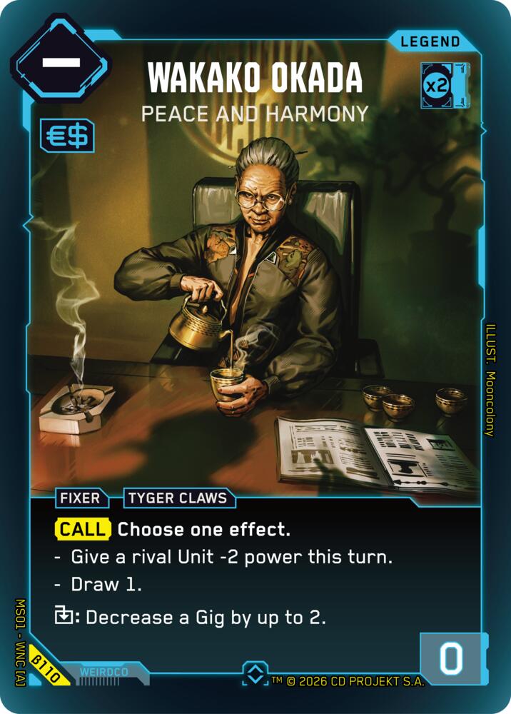 Wakako Okada Peace and Harmony Rare B110 (Welcome to Night City - Beta)  - Foil | Good Games Adelaide SA