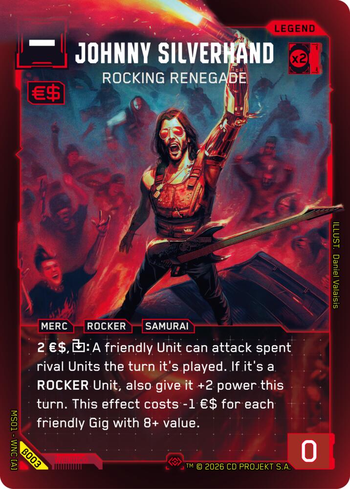 Johnny Silverhand Rocking Renegade Secret B003 (Welcome to Night City - Beta)  - Foil | Good Games Adelaide SA