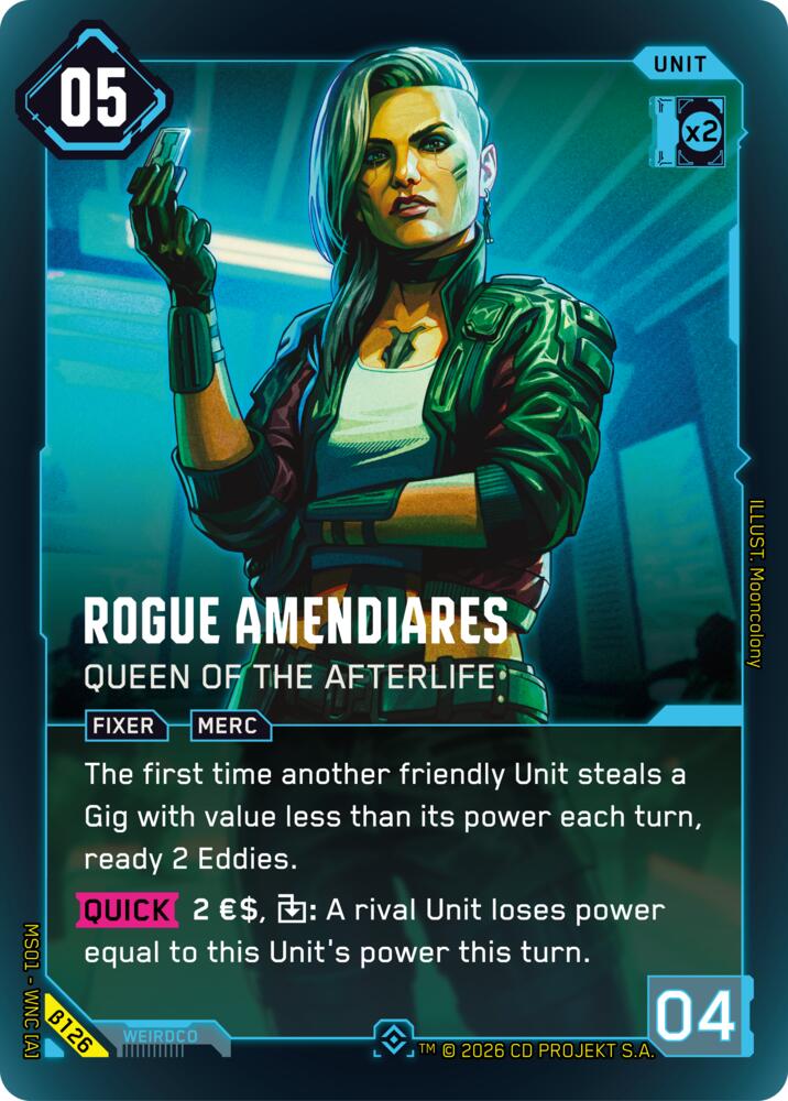 Rogue Amendiares Queen of the Afterlife Epic B126 (Welcome to Night City - Beta)  - Foil | Good Games Adelaide SA