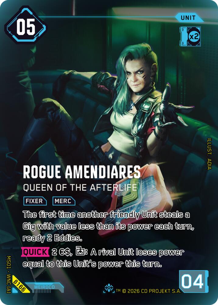 Rogue Amendiares Queen of the Afterlife IO B166 (Welcome to Night City - Beta)  - Foil | Good Games Adelaide SA