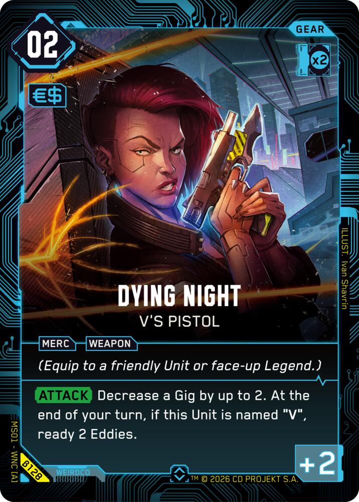 Dying Night Vs Pistol B128 (Welcome to Night City - Beta)  - Foil | Good Games Adelaide SA
